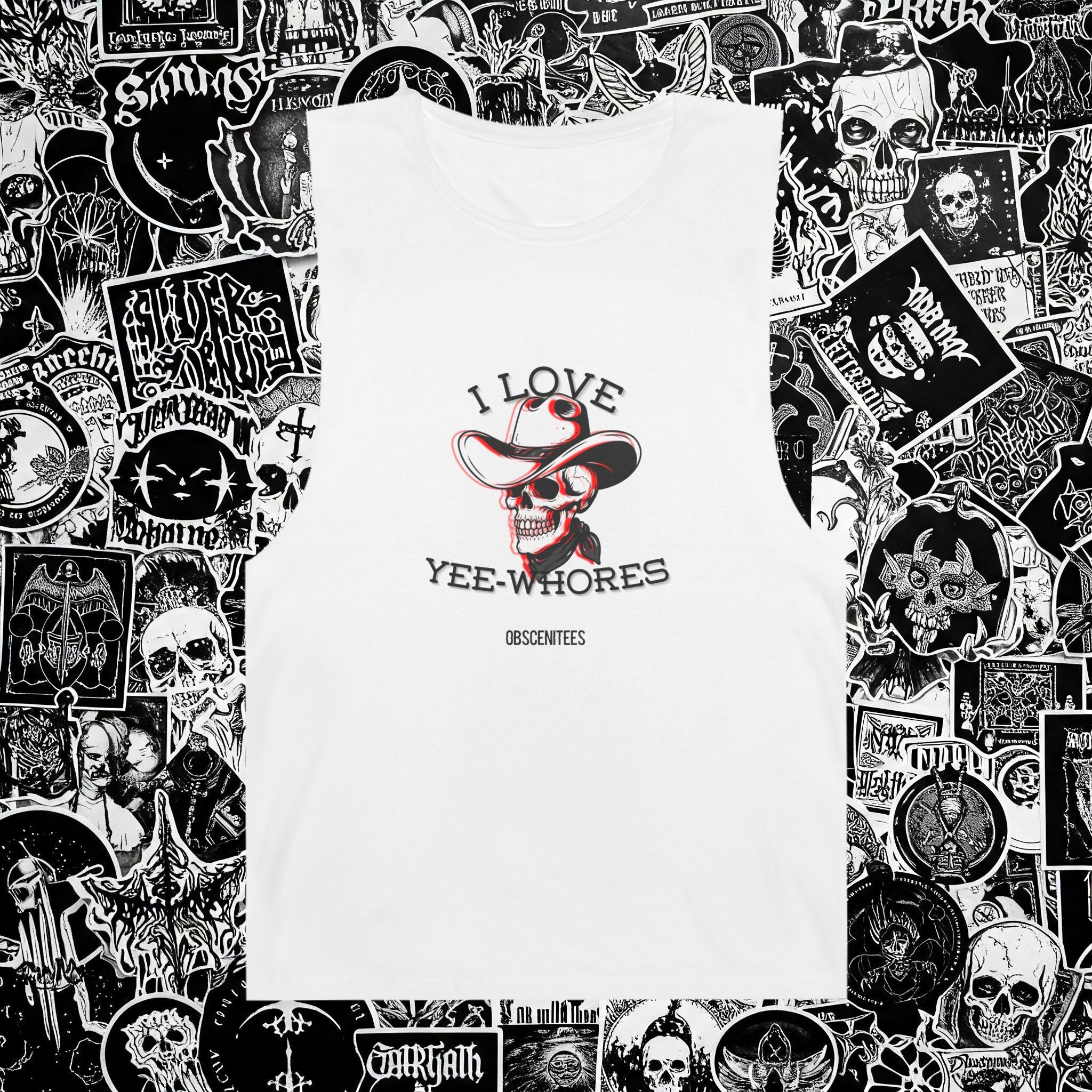 I LOVE YEE-WHORES MUSCLE TEE